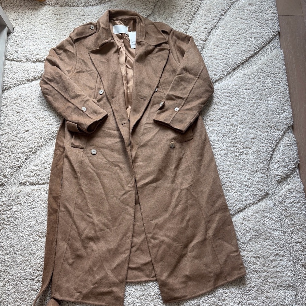 OAK + FORT Camel Tan Trench Coat